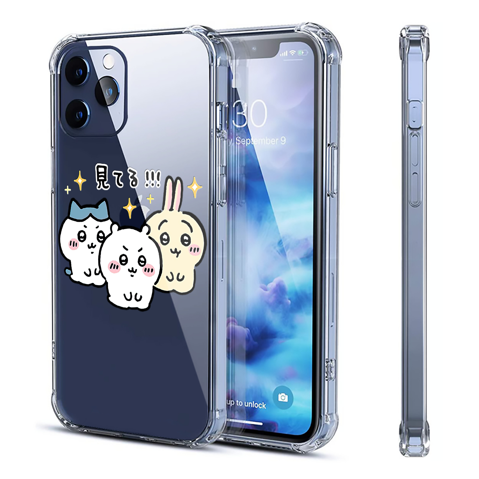 （画像用） ちいかわ ハチワレ Chii-kawa hachiware 【iPhone 12シリーズ対応】透明スマホケース（クリアソフトケース）